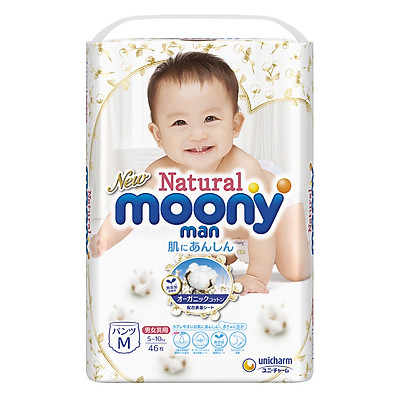 Tã Quần Moony Natural Bông Organic M46 (46 Miếng)