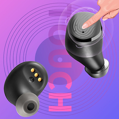 Tai nghe Bluetooth V5.0 True Wireless Earbuds điều khiển cảm ứng hỗ trợ nghe đơn hoặc đôi 2 bên tai với micro HD chống ồn dành cho smartphones