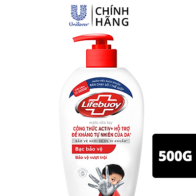 Nước rửa tay Lifebuoy bạc bảo vệ 500G