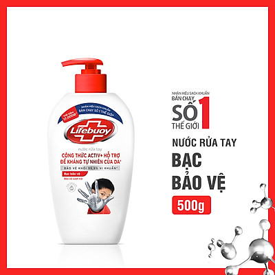 Nước rửa tay Lifebuoy bạc bảo vệ 500G