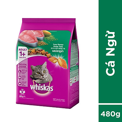 Thức ăn mèo Whiskas vị cá ngừ túi 480g