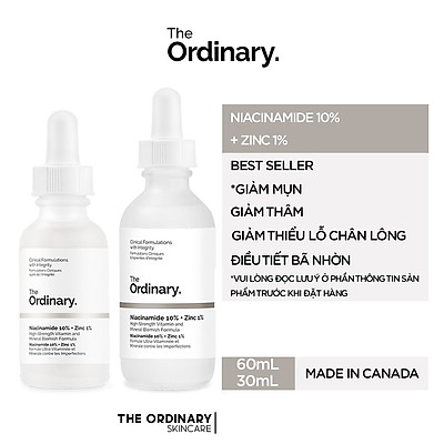 Tinh chất ngừa mụn thâm The Ordinary Niacinamide 10% + Zinc 1%