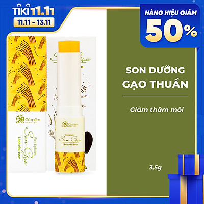 Son dưỡng môi Gạo Cỏ Mềm Không Màu Giúp Dưỡng Mềm Môi Chống Khô Nẻ An Toàn Cho Cả Mẹ Bầu Và Trẻ Sơ Sinh 3,6g