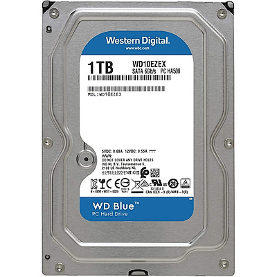 Ổ Cứng HDD WD Blue 1TB/64MB/7200rpm/3.5 - WD10EZEX - Hàng chính hãng