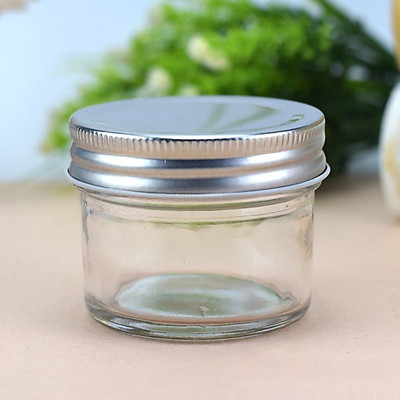 Hũ thủy tinh mẫu TRÒN NẮP NHÔM bạc rất dày, an toàn dùng đựng gia vị, đồ khô, hương liệu, mật ong