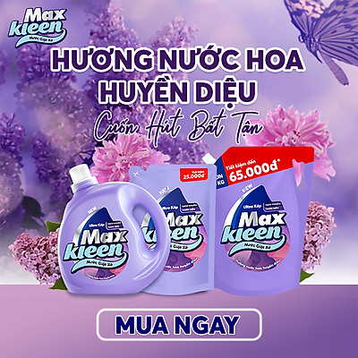 Combo 2 Túi nước giặt xả Maxkleen Hương Huyền Diệu 3.8kg/túi 