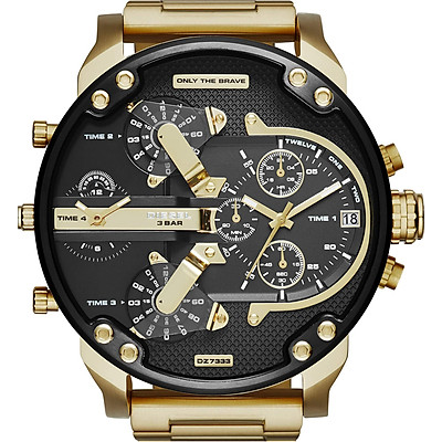 Diesel Men's Mr Daddy 2.0 Quartz Stainless Steel Chronograph Watch, Color:  Gold-Tone (Model: DZ7333) | Tiki