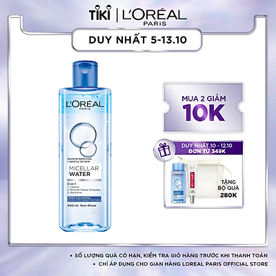 Nước Tẩy Trang L'Oreal 3 In 1 Micellar Làm Sạch Sâu (400ml)