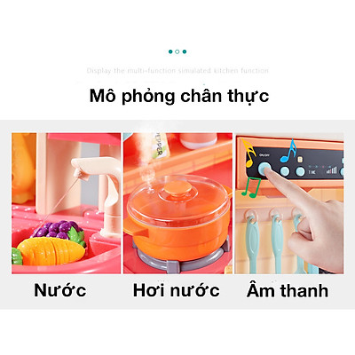 Bộ đồ chơi nấu ăn nhà bếp KAVY với 36 chi tiết cao 63 cm có nhạc và đèn, nhựa nguyên sinh an toàn