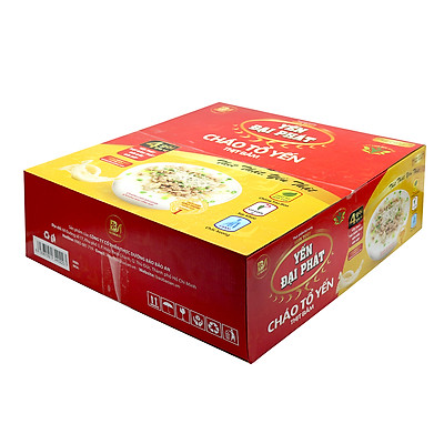 Cháo Tổ Yến Thịt Bằm - Yến Đại Phát (30 gói x 50gram / Thùng) Yến thật, thịt thật, 4 gói gia vị, ăn liền, tiện lợi