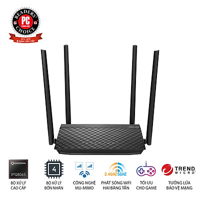 Router Wifi Asus RT-AC1500UHP Băng Tần Kép MU-MIMO - Hàng Chính Hãng