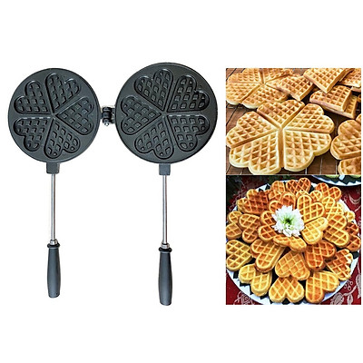 Khuôn Làm Bánh Kẹp Tàn Ong Chống Dính Loại 1 Bánh Nướng Waffle Ăn Kem Thơm Ngon