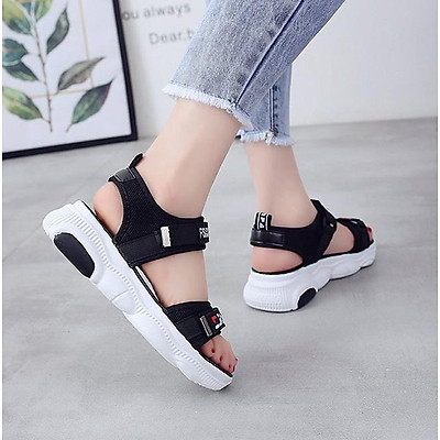 Giày Sandal Nữ Đế Gấu Cao Quai Ngang Phong Cách Hàn Quốc - 3136N