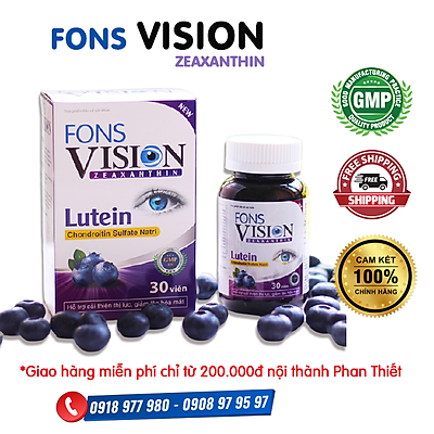 FONS VISION - Hỗ trợ cải thiện thị lực, giảm khô mắt, nhức mắt, mỏi mắt, nhìn mờ, giảm lão hóa mắt, hạn chế thoái hóa điểm vàng