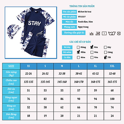 Đồ bơi bé trai Big size từ 22kg đến 60kg chất vải chống nắng