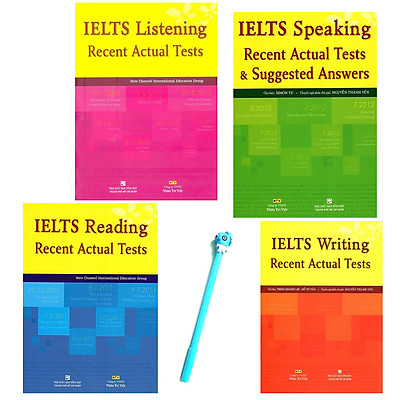 Combo IELTS Recent Actual Tests: Reading, Speaking, Listening, Writing (Tặng Kèm Bút )