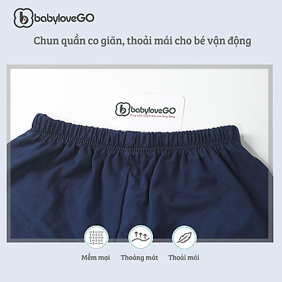 Quần Đùi Cho Bé Trai BabyloveGo Chất Liệu Cotton Sợi Thoáng Mát Co Giãn Cho Bé Từ 8 Đến 40kg