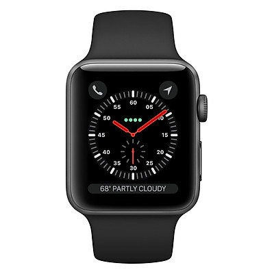 Đồng Hồ Thông Minh Apple Watch Series 3 GPS Space Grey Aluminium Case With Black Sport Band - Hàng Nhập Khẩu