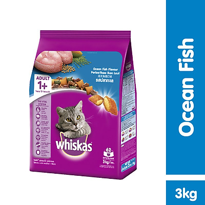 Thức ăn mèo whiskas vị cá biển túi 3kg