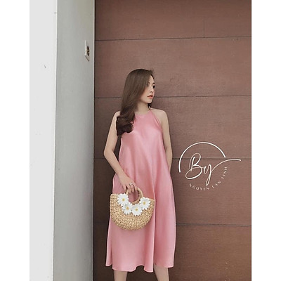 Váy Chữ A nữ Váy Thiết Kế Cổ Yếm Dáng Dài  FM Style
