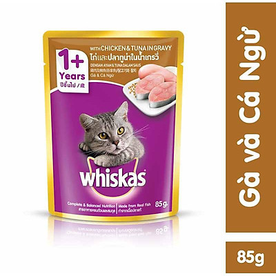  Combo 24 túi mix 4 vị thức ăn pate cho mèo lớn Whiskas 85g/túi