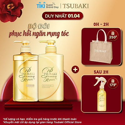 Bộ Đôi TSUBAKI Phục Hồi Ngăn Rụng Tóc (490ml/chai)