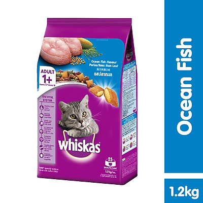 Thức ăn mèo Whiskas vị cá biển túi 1.2kg