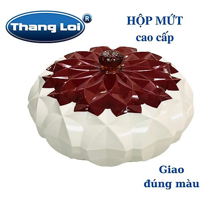 Hộp mứt hình tròn 5 ngăn cao cấp