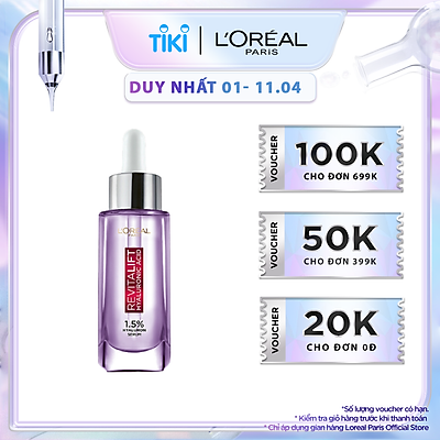 Tinh chất Serum siêu dưỡng ẩm trắng da L'Oreal Paris Hyaluronic Acid 1.5% 30ml