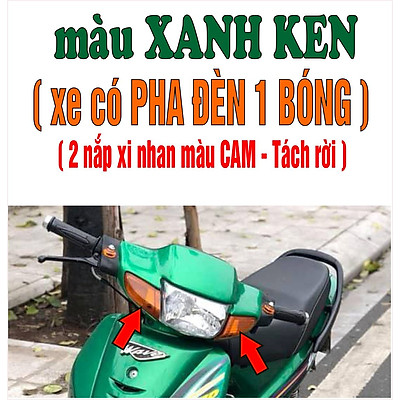 [TẶNG TEM] Bộ vỏ nhựa màu XANH Ken -  HENIKEN - cho xe Wave 110 - Wave  Thái  - Wave Zx đời 1997 đến 2006- TKB-650(8269)