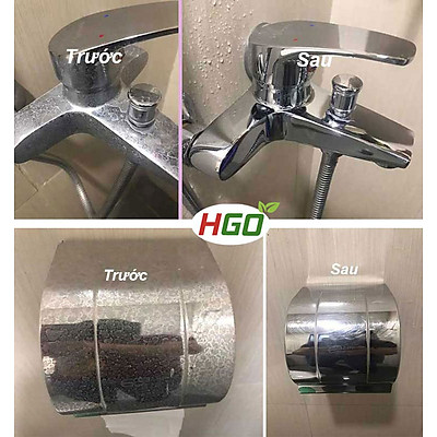 Siêu tẩy cặn canxi nhà tắm HGO Plus tẩy sạch vòi inox, vách kính, bồn cầu, lavabo. Chai 500ml