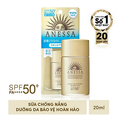 Sữa chống nắng bảo vệ hoàn hảo Anessa Perfect UV Sunscreen Skincare Milk - SPF 50+, PA++++ - 20ml