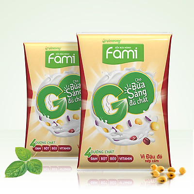 Thùng Sữa đậu nành FamiGo đậu đỏ nếp cẩm (200ml x 40 Bịch)