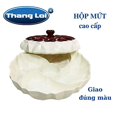 Hộp mứt hình tròn 5 ngăn cao cấp