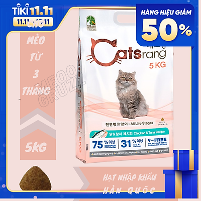 Catsrang 5Kg Thức Ăn Hạt Cho Mèo Mọi Lứa Tuổi