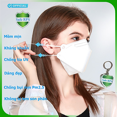 2 Hộp 20 cái Khẩu trang 4D Hello Mask cao cấp bảo vệ hô hấp kháng khuẩn , chống bụi siêu mịn PM2.5 ; tặng 1 móc treo khóa mica