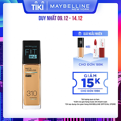 Kem Nền Mịn Nhẹ Kiềm Dầu Fit Me Maybelline New York Matte Poreless Foundation 30ml