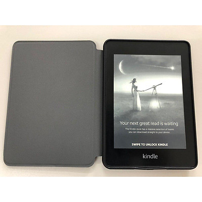 Combo Máy Đọc Sách Kindle Paperwhite 4 Gen 10 (8GB - Màu Đen - Hàng nhập khẩu) và Bao Da WELL BEGUN