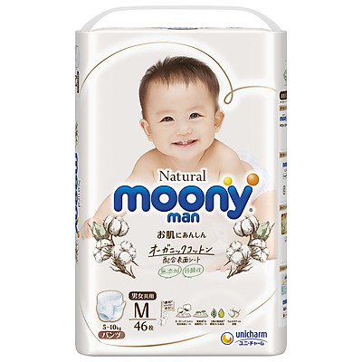 Tã Quần Moony Natural Bông Organic M46 (46 Miếng)