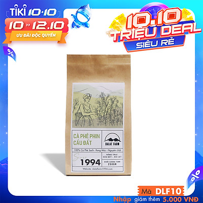 Cà Phê Phin Cầu Đất (Arabica & Robusta) Rang Xay Mộc Sạch Nguyên Chất Chuẩn Gu Người Việt - Túi 250Gr (Dạng Bột)