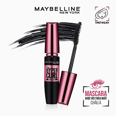 Mascara Dài Mi và Cong Mi Maybelline New York Hyper Curl Waterproof Chuốt Mi Đen Không Lem Không Trôi 9.2ml