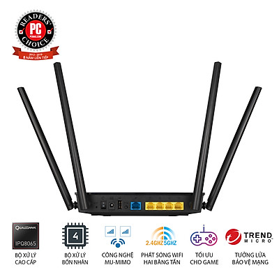 Router Wifi Asus RT-AC1500UHP Băng Tần Kép MU-MIMO - Hàng Chính Hãng