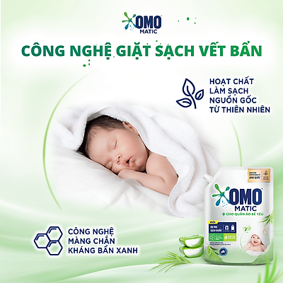 Túi nước giặt OMO Matic cho Quần áo bé yêu 2.9kg