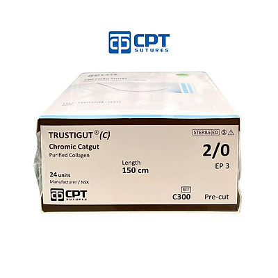 Chỉ phẫu thuật tự tiêu tan chậm CPT Trustigut (C) Chromic Catgut số 2/0 - C300