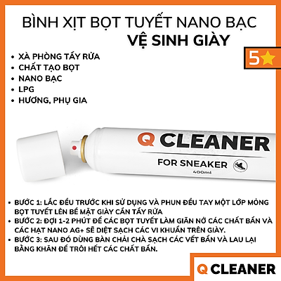 Bình xịt bọt tuyết vệ sinh giày 400ML Q Cleaner