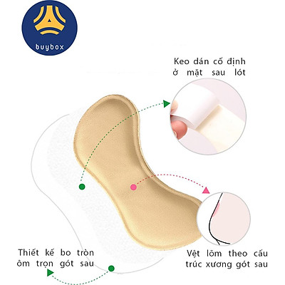 Bộ 2 cặp lót giày 4D bảo vệ gót chân và chống tuột gót giày (loại bầu) - buybox - BBPK54