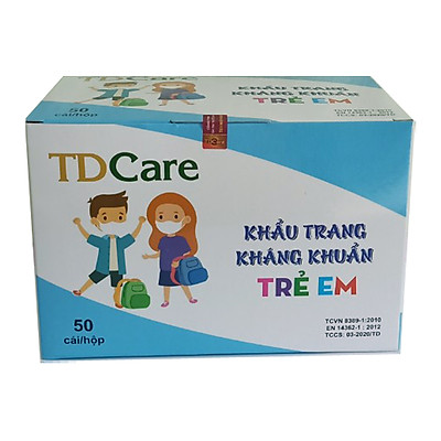 Khẩu Trang Y Tế Kháng Khuẩn Trẻ Em TDCare- Hộp 50 Cái.