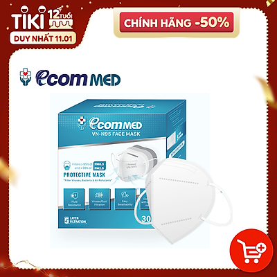 Khẩu Trang N95 EcomMed (Hộp 30 cái)