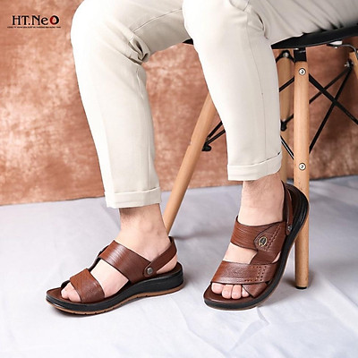 Sandal da bò- Dép da bò thật 100% kết hợp đế kếp cao 3,5cm cực đẹp khâu may chân quai siêu chắc chắn SD88