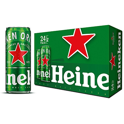 Thùng Bia Heineken 24 Lon Cao Sleek (330ml / Lon)